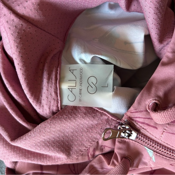 Calia Floral Anywhere 1/2 Zip Hooded Jacket Women’s Large EUC Front Pocket - Picture 4 of 7